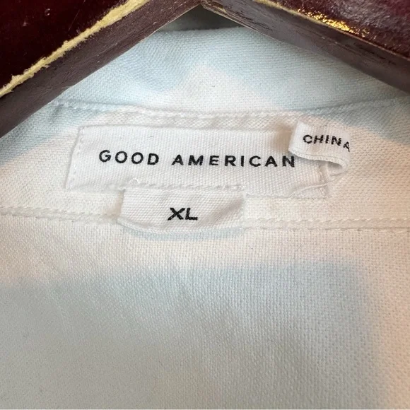 Good American | Crop Cotton Oxford Button-Up Shirt, XL - Picture 4 of 7